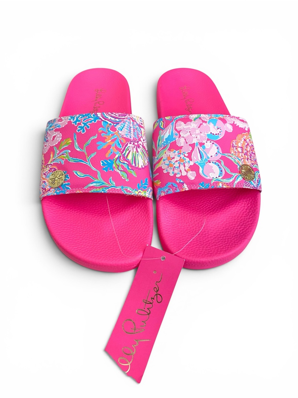 Lilly Pulitzer Cabana slide pink isle shell me something good 10M - Picture 2 of 6